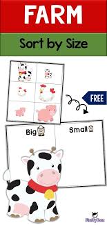 Free Farm Sort By Size Great For Toddlers And Preschoolers To Learn Sorting Into Groups In 2020 Farm Activities Preschool Farm Math Activities Farm Theme Preschool