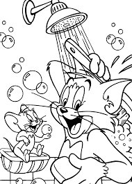 Tom And Jerry Shower Coloring Pages For Kids Printable Free Cartoon Coloring Pages Disney Coloring Pages Witch Coloring Pages