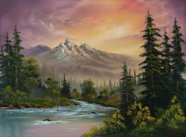 Landscape Painting Mountain Sunset By Chris Steele