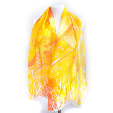 Wear this as an evening shawl, a flirty long scarf or as a summer shawl. Yellow Silk Scarf Hand Painted Scarves Dandelions Birds Etsy