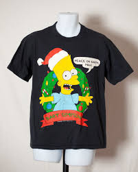90 S Black Bart Simpson Shirt Vintage 90s Bart Simpson Christmas Tshirt L Christmas Tshirts Bart Simpson Bart