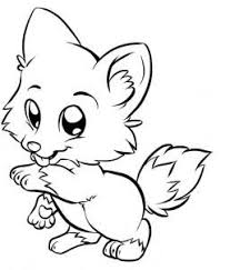 How To Draw A Cute Wolf Puppy Coloring Pages Cartoon Coloring Pages Fox Coloring Page