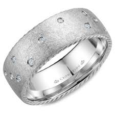 8mm men's white gold or platinum wedding band with braided design m140 $1,320.00. Gents 14k White Gold Wedding Band W 21 Diamonds Rope Detailing Wb 0 Adele Diamond