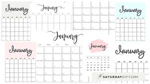 Select the orientation, year, paper size, the number of calendars per page, etc. Cute Free Printable January 2021 Calendar Saturdaygift