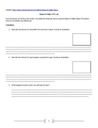 Add or remove heat and watch the phase change. States Of Matter Phet Worksheets Teaching Resources Tpt