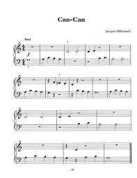 Digital print sheet music edition professionally arranged by makingmusicfun.net staff. Can Can Free Easy Sheet Music For Piano