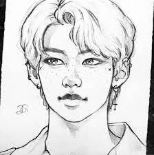 Done By Hanasart On Instagram Boy Hair Drawing Kpop Drawings Dark Art Drawings