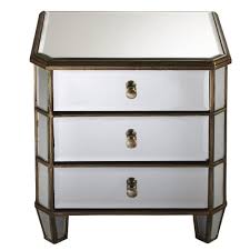 Table d'appoint table de chevet avec 1 tiroir et 2 étagères de rangement. Table De Chevet 3 Tiroirs En Metal Et Miroir Athenee Maisons Du Monde