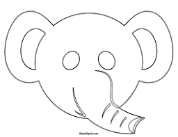 Lets make the elephant pink, or purple? Printable Elephant Mask