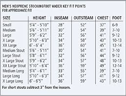 Waders Size Chart Www Bedowntowndaytona Com