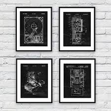 The process was not able to reproduce color or shades of grey. Computer Blueprint Print Hard Disk Patent Vintage Poster Science Gift Steampunk Pictures Canvas Painting Office Wall Art Decor Painting Calligraphy Aliexpress
