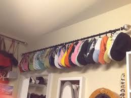 How To Organize Your Hats And Visors Can Use A Tension Rod Storage Closet Organization Home Organization Room Organization