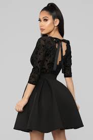 Expecting An Invitation Fit And Flare Dress Black Fashion Nova Black Dress Dresses Lil Black Dress