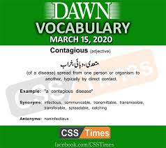 Daily Dawn News Vocabulary With Urdu Meaning 15 March 2020