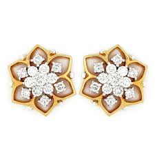 Nakshatra Bridal Diamond Earrings Small Earrings Gold Fine Diamond Jewelry Earrings