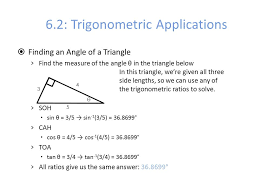 Classifying triangles using the pythagorean theorem. Chapter 6 Trigonometry 6 2 Trigonometric Applications Ppt Video Online Download