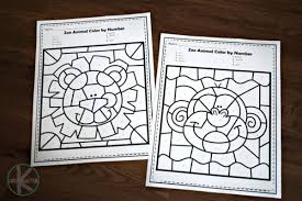 Original high quality colouring pages for you to print for your kids. Free Zoo Animals Color By Number Worksheets For Kindergarten