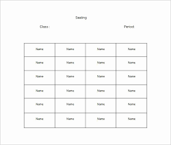Free Seating Chart Template New Seating Chart Template