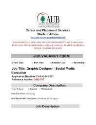 We have the region's best and brightest talents and the most exciting job in the industry. Job Vacancy Form