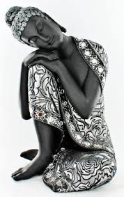 Buddha Meditating Silver Fabric Dress Oriental Asian Statue Sculpture Table Art Decor Buddha Buddha Sculpture Statue