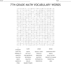 Language, reading informational text, reading literature, speaking and listening and writing. 7th Grade Math Vocabulary Words Word Search Wordmint
