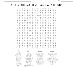 Our vocabulary worksheets incorporate games, puzzles, vocabulary cards, reading comprehension passages, illustrations, diagrams, and so much more to help students build academic vocabulary. 7th Grade Math Vocabulary Words Word Search Wordmint