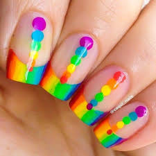 Acrylic nail designs can be created with a blend of matte black and shiny keep it funky, girls! Cute Short Acrylic Nails Rainbow Novocom Top