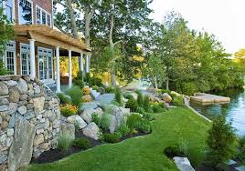 Lake Front Outdoor Landscape Design Traditional Landscape Backyard Landscaping