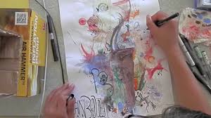 Just make sure if you are using a fountain pen that the ink that you're using is waterproof. Vas Abstract Watercolor And Ink Request Youtube
