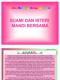 Bergurau senda semasa mandi bersama adalah sunah yang dapat mengeratkan hubungan suami isteri. Mandi Bersama Suami Isteri Bagi Seorang Muslim