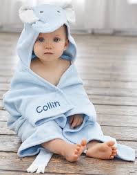 Personalised embroidered baby bath towel. Elegant Baby Shark Hooded Towel Stitch Sensations