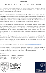 All comments are moderated so may not appear immediately. Oxford Economic Social History On Twitter The Cfp For The 2020 21 Oxeshgradseminar Is Now Available Https T Co S7ihbzgl7h Econhist Twitterstorians Econtwitter Https T Co Tpjekoi4ow Twitter
