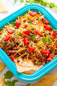 Layered Taco Dip Recipe Ready In 15 Minutes Averie Cooks Recipe Tacos Beef Taco Dip Nacho Dip