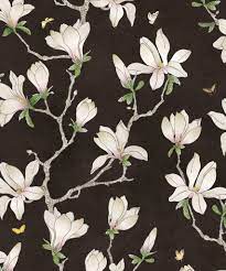 Magnolia Wallpaper Two Rolls In Night From The Kingdom Home Collecti Large Floral Wallpaper Magnolia Wallpaper Floral Print Wallpaper
