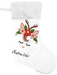 Amazon.com: Merry Christmas Motive Deer Christmas Stockings for Family  Holiday Decorations and Party x 2 : Home & Kitchen