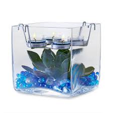 P91983 Porte Bougie A Rechaud Clearly Creative Cube En Verre Souffle Avec Porte Bougie A Rechaud Argente Haut Partylite Party Lite Candles Candle Business
