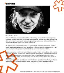 Very happy to sign up with Zürich based production company Shining. Many  Thanks to Stefan Girtanner and Leonardo Sanfilippo. Lets let the journey  begin and let's create something magic guys 😍🙏… |