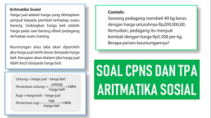 Matematika itu mudah, mudah, mudah, mudah kalo bisa sih mudahnya sampe ribuan kali. Soal Dan Jawaban Aritmatika Sosial Ilmusosial Id