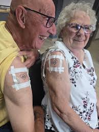 60 years of marriage! First tattoo ever for Keith and Marion ! Keith is 81  years old And Marion obviously only 51 ! 😅🤣 Thank you so much ! ❤️❤️❤️❤️  #stefanosink #tattoo Stefanos Ink Studio