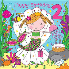 Best wishes for the years to come!(p.s. Twizler 2 Nd Birthday Girls Cute Mermaid Glitter 2 Year Age 2 Children S Birthday Card Birthday Happy Birthday Card Amazon De Stationery Office Supplies