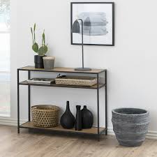 Konsolentisch Seaford Mattschwarz Wildeiche Look Puristisches Design 3 Ablagen Ebay Konsolentisch Konsolen Tisch Ikea Konsolentisch