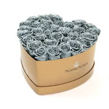 Flowers that last a year. Silver Roses That Last A Year Love Heart Rose Box