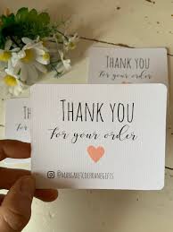 Adding your logo or team photo or hiring hallmark to create a completely custom thank you card is a wonderful expression of your brand and an expression of thanks. 10 Pack Personalised Small Thank You For Your Order Business Card 1 Sided Print Only Recycled Card Homemade Business Business Thank You Cards Packaging Ideas Business