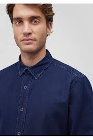 Mavi Lacivert Denim Gömlek Slim Fit