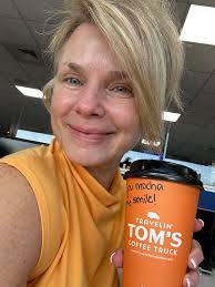 A “latte” love from our boss today! ☕️ If we could have Travelin Tom's stop  by WLWT every day… I'd be a happy girl! 🫶🏼 (Make-up to follow…😳😂)