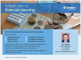 Financial advisors are professionals responsible for managing client finances in order to help achieve long term and short term financial goals. Jaco Marais Sanlam Financial Adviser Springs South Africa Contact Phone Address