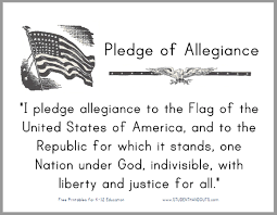 Also according to the flag code, the pledge should be rendered by standing at attention facing the flag with the right hand over the heart. Pledge Of Allegiance Printable Sign For Classrooms Student Handouts