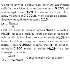 The molarity of naoh shows the concentration of sodium hydroxide in a solution in terms of moles per liter. What Is The Molarity Of A Solution That Contains 30 Grams Of Nao
