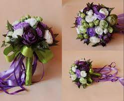 Bridal bouquet, bridesmaids bouquets, boutonnieres Purple White Bridal Wedding Bouquet 2015 Romantic Cheap Wedding Decoration Artificial Silk Rose Flowers Bridesmaid Flower Bouquet Hc From Engerlaa 23 21 Dhgate Com