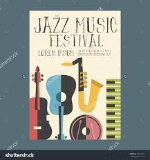 Jazz Music Festival Poster Advertisement With Music Instruments Music Festival Poster Festival Posters Jazz Music